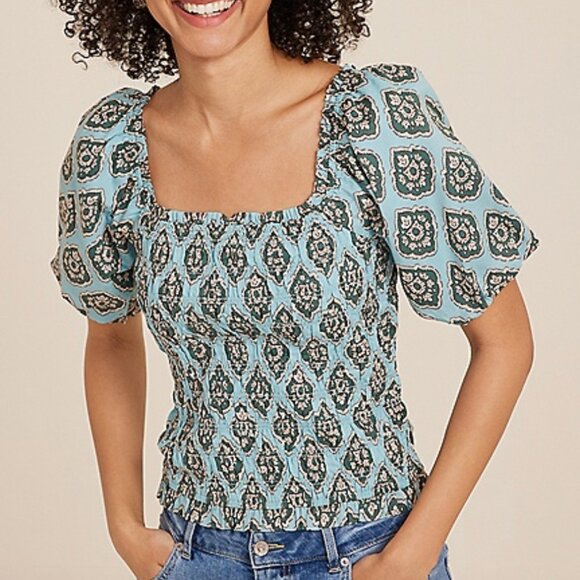 Maurices Tops - Maurices Medallion Smocked Puff Sleeve Blouse XL